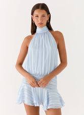 Willow Chiffon Mini Dress - Blue