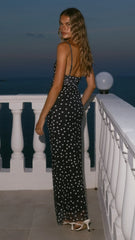 Loralei Maxi Dress - Black/White Polka Dot